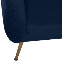 Fauteuil "Solaro" en velours plissé Bleu