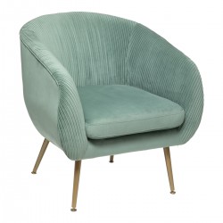 Fauteuil "Solaro" en velours plissé Bleu