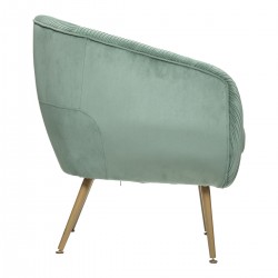 Fauteuil "Solaro" en velours plissé Bleu