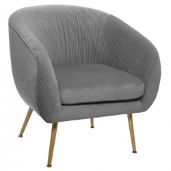 Fauteuil "Solaro" en velours plissé Gris