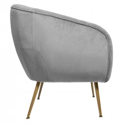 Fauteuil "Solaro" en velours plissé Gris