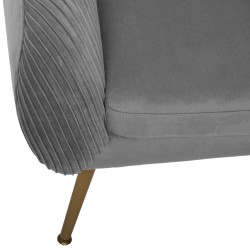 Fauteuil "Solaro" en velours plissé Gris