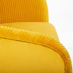 Fauteuil "Solaro" en velours plissé Ocre