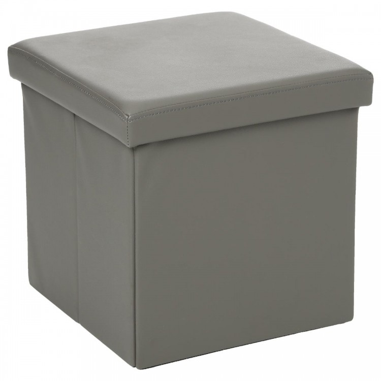 Pouf pliable en pvc gris 