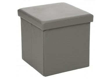 Pouf pliable en pvc gris 