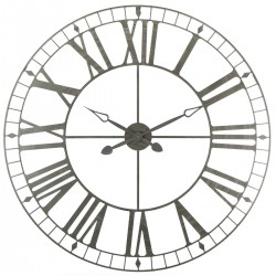 Horloge métal gris vintage 