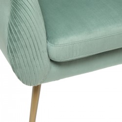 Fauteuil "Solaro" en velours plissé Jade