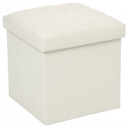 Pouf pliable beige en tissu 