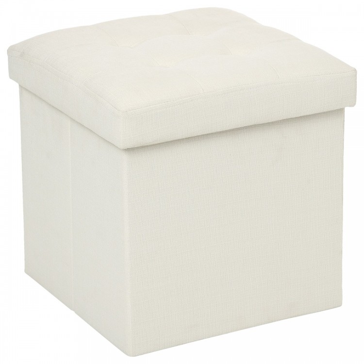 Pouf pliable "Lysandre" beige en tissu - My Kozy Shop