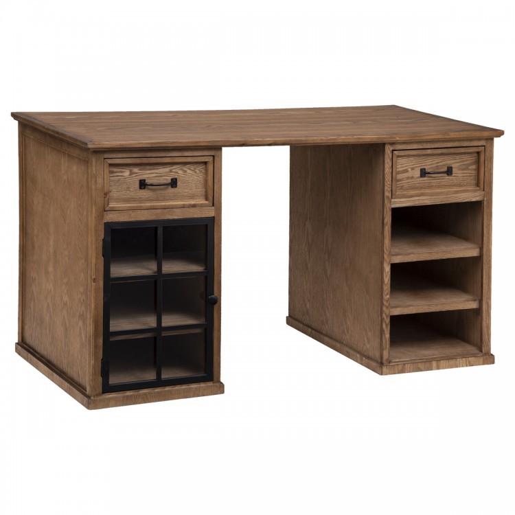 Bureau "My Danik" 2 tiroirs en bois et métal Bureau "My Danik" 2 tiroirs en bois et métal