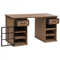 Bureau "My Danik" 2 tiroirs en bois et métal