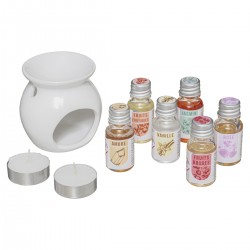 Coffrets en bois d'huiles parfumées comprenant 6 parfums et un brûleur en céramique. My Kozy Shop image