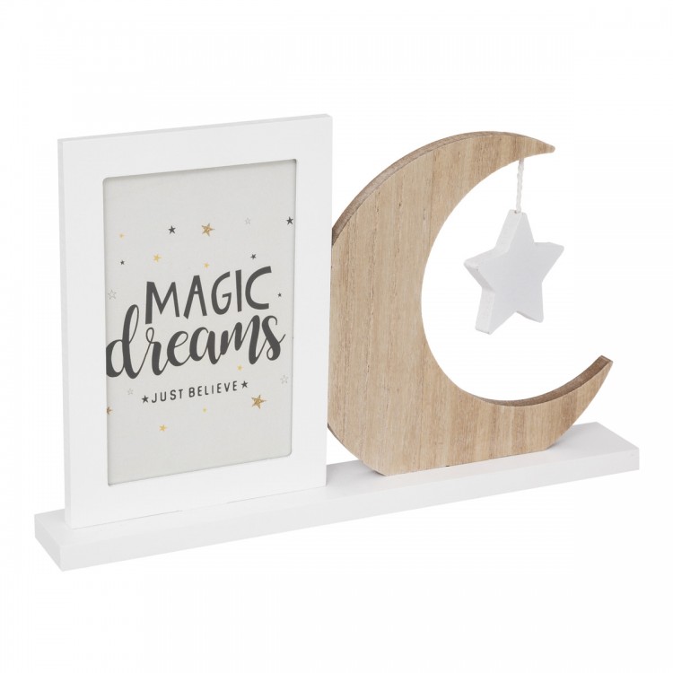 Cadre photo enfant "Lune" en bois et verre