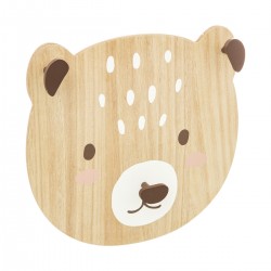 Patère "Ours" lot de 3 marron en bois