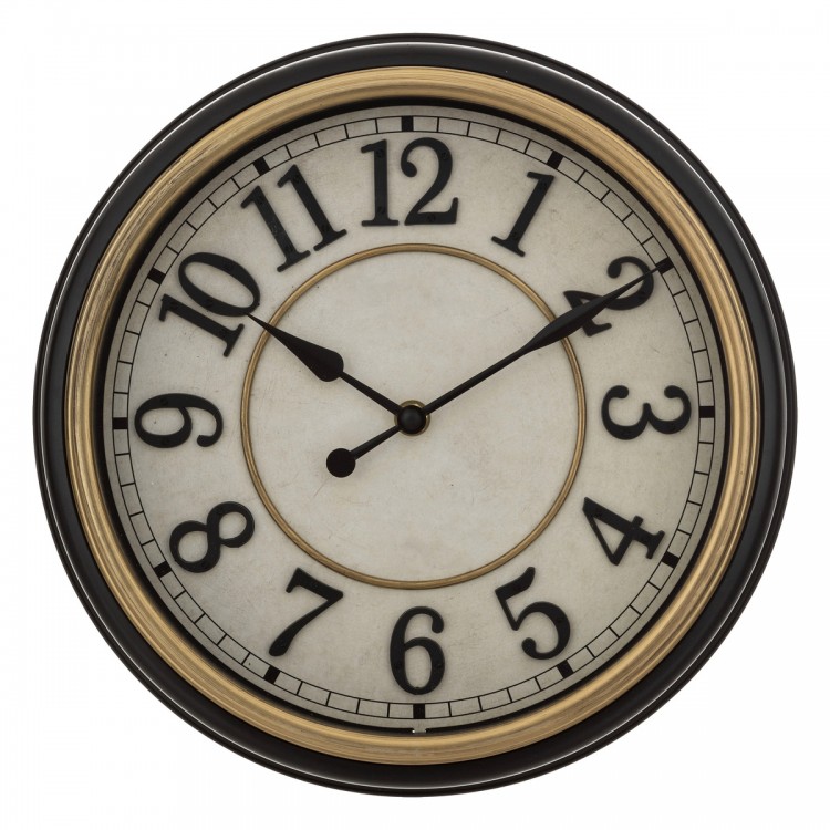 Horloge "Neil" noir et doré D29,2 cm