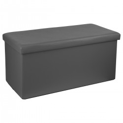 Pouf pliable double en pvc gris 