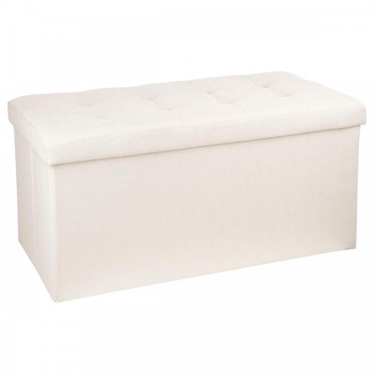 Pouf pliable double "Lysandre" capitonné beige - My Kozy Shop