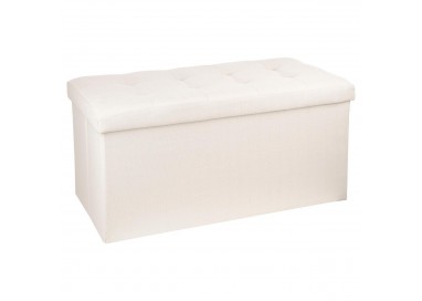 Pouf pliable double "Lysandre" capitonné beige - My Kozy Shop