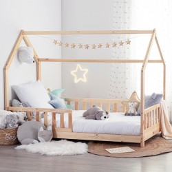 Lit Cabane enfant "Bosco" en bois 90 x 190 cm