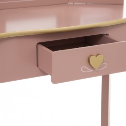 Coiffeuse et tabouret "Sissi" enfant, rose