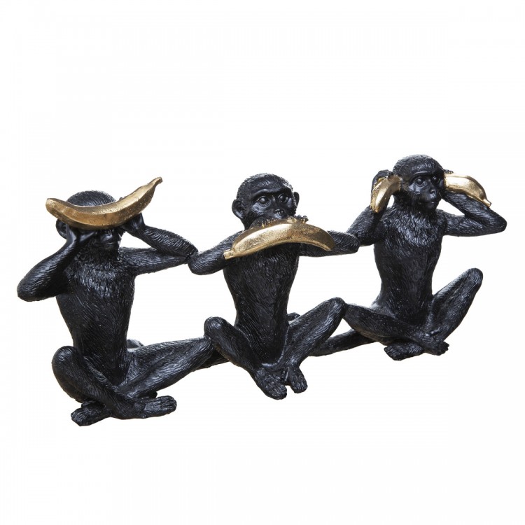 Statuette singes de la sagesse H17,5 cm