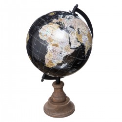 Globe en métal et bois H32 cm