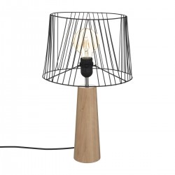 Lampe "Joe"" en métal et pin H46 cm