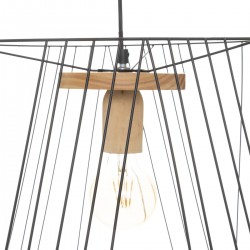 Suspension "Joe" en métal et pin D44 cm
