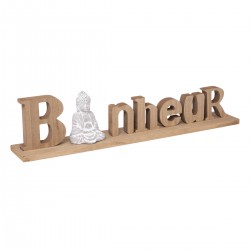 Mot à poser "Bonheur" et bouddha H11,5 cm