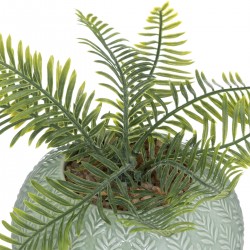 Plante artificielle "Palm" et son pot en céramique D13 cm - Divers coloris