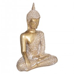 Statuette "Bouddha" doré assis H32 cm