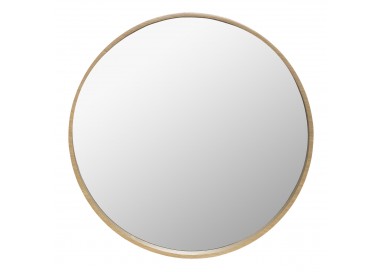 Miroir Wild d'un diamètre de 68 cm et son cadre en bois doré.