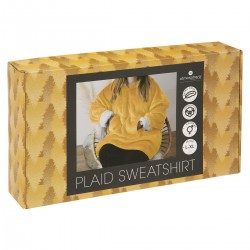 Plaid sweat à capuche en flanelle Ocre L-XL - Divers coloris