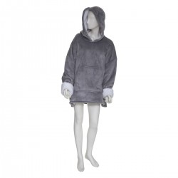 Plaid sweat à capuche en flanelle Gris L-XL - Divers coloris