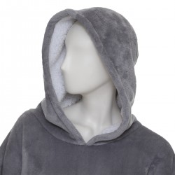 Plaid sweat à capuche en flanelle Gris L-XL - Divers coloris