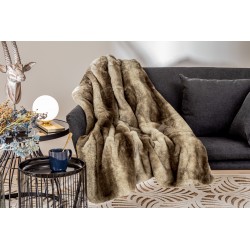 Plaid effet fourrure grizzli marron rayé My Kozy Shop image