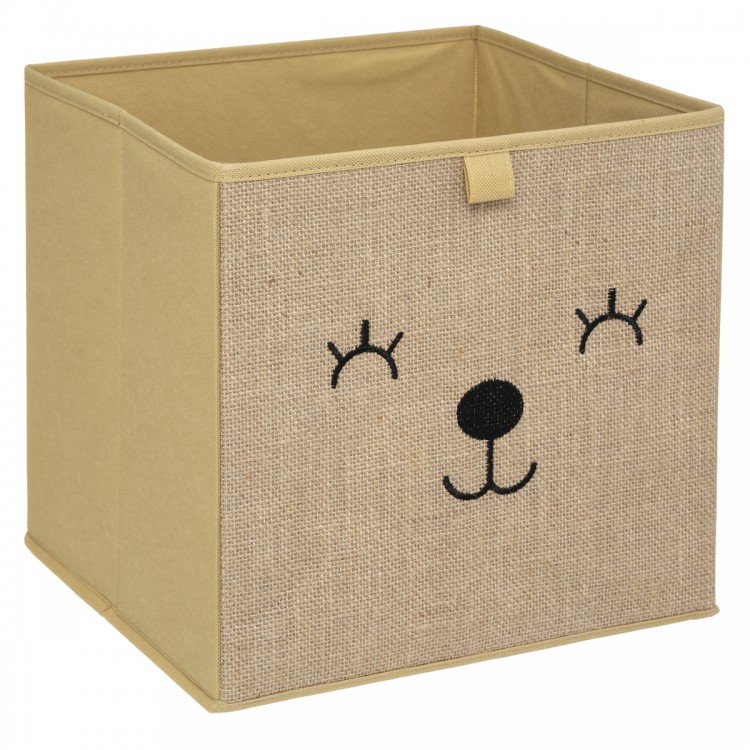 Lot de 2 Boîtes de rangement enfant design velours Douceur - L. 29 x l. 29  cm 