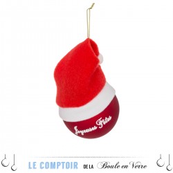 Boule de Noël en verre "Chapeau" D6 cm