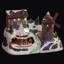 Village de Noël lumineux, "Moulin à vent"