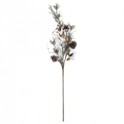 Branche "Fleur de coton et baies" H78 cm