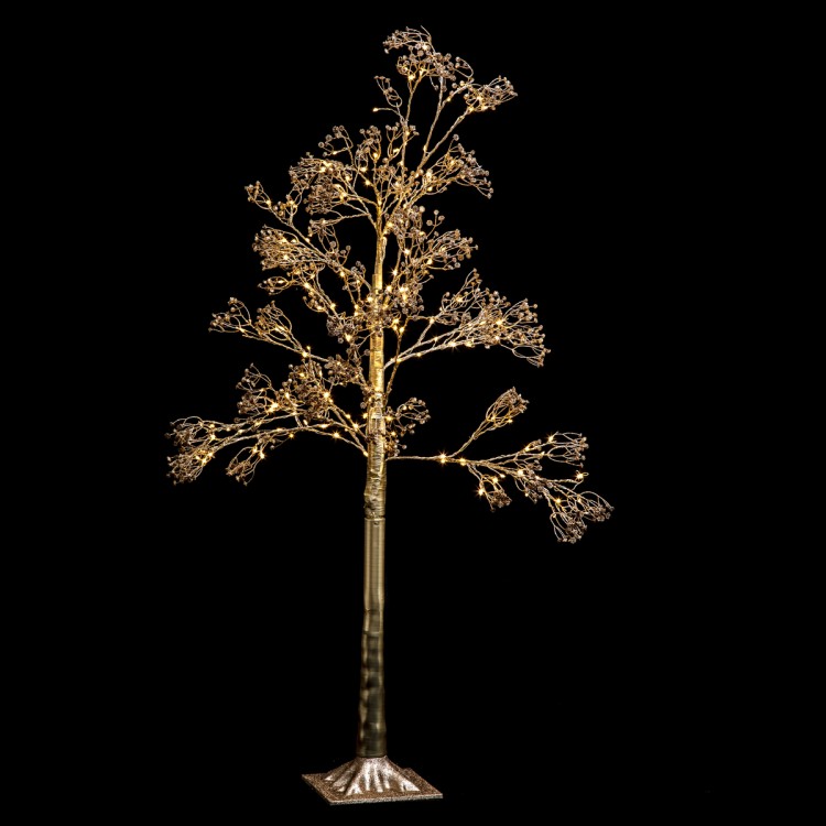 Arbre lumineux "Bouquet or" H120 cm