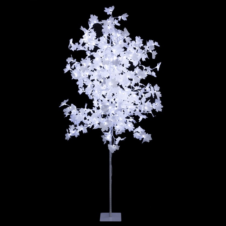Arbre blanc "Érable" lumineux d'extérieur H200 cm