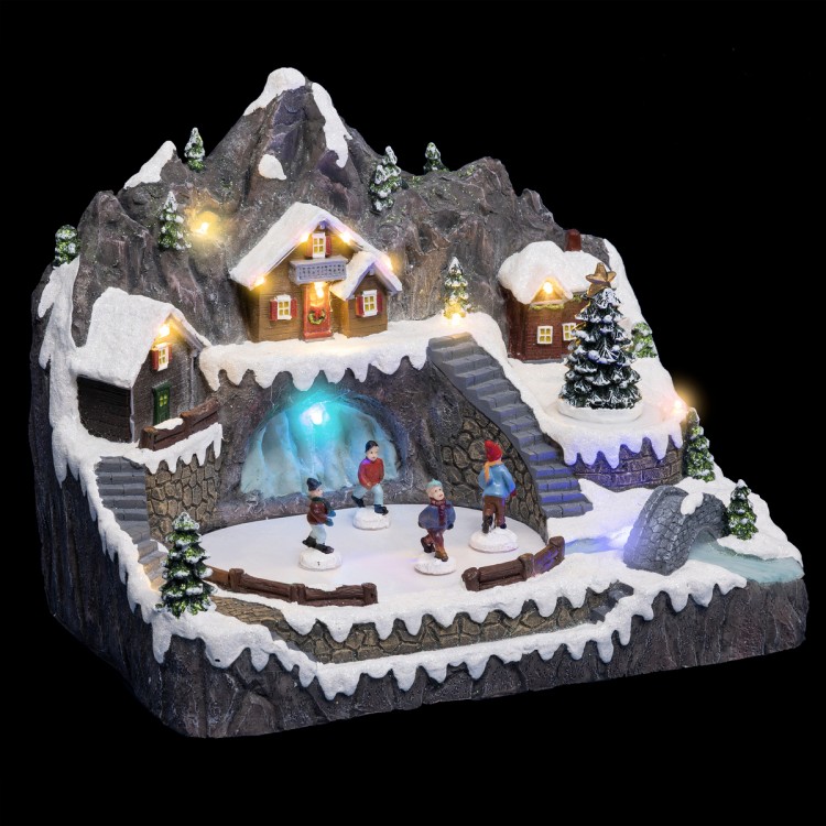 Village de Noël lumineux "Étang gelé"