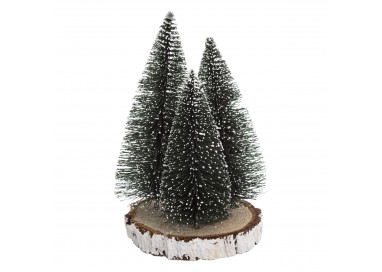 Sapin de table x3 sur rondin H20 cm - My Kozy Shop