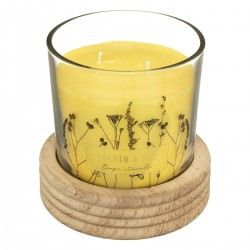 Bougie parfumée à la citronnelle au motifs fleuris et la cire jaune