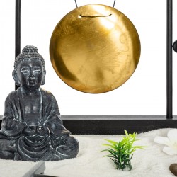 Jardin zen noir avec gong 