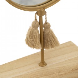 Miroir "Rivi" en métal et bois H35cm