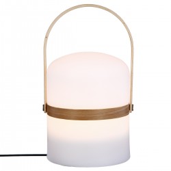 Lampe nomade extérieur Kiara hauteur 27cm blanche et effet bois My Kozy Shop image