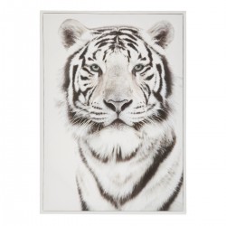 Toile avec image noir et blanc d'un tigre, à accrocher My Kozy Shop image