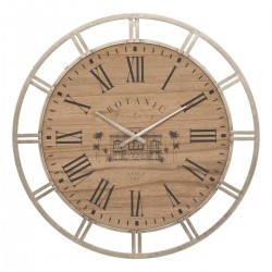 Grande horloge en métal et bois vintage grand diamètre My Kozy Shop image